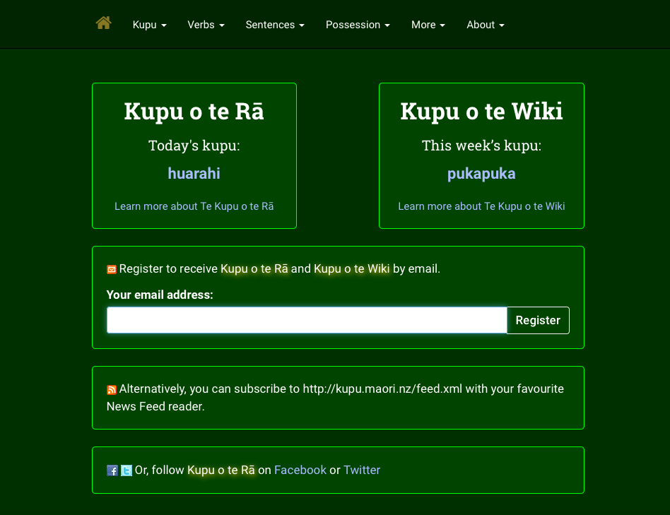 Kupu of the Week Māori Language